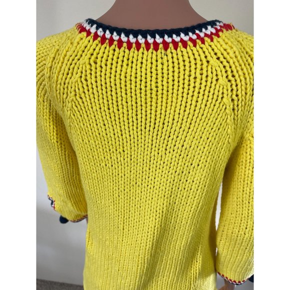 NWT Scoop NYC 100% Cotton Yellow Knit Tunic Sweater Size 4 - Picture 7 of 13